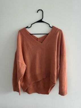 V-Neck Salmon Sweater